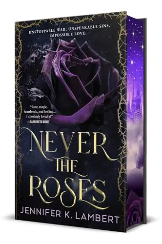 Never the Roses sprayed-edge edition book cover